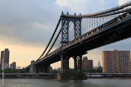 Naklejka na drzwi Manhattan Bridge sunset