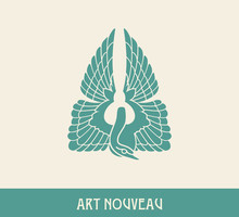 Swan. Design Element In Art Nouveau Style