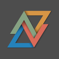 Wall Mural - minimalistic background with paper triangles