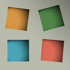 Wall Mural - minimalistic background with square paper holes