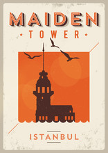 Vintage Maiden Tower Istanbul Poster