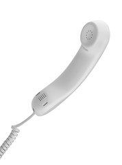 Wall Mural - White telephone handset