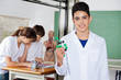 Schoolboy Holding Molecular Structure