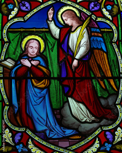 Naklejka samoprzylepna Gabriel i Maryja: Zwiastowanie