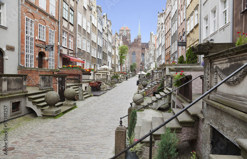 Nowoczesny obraz na płótnie Mariacka Street in the Old Town of Gdansk, Poland