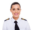 female airline pilot closeup portrait