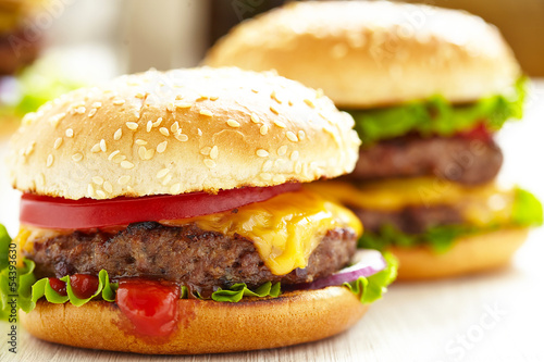 Naklejka samoprzylepna Klasyczne hamburgery