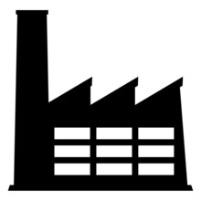 Silhouette Of Factory