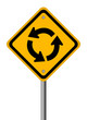 Traffic circle road sign, vector illustration