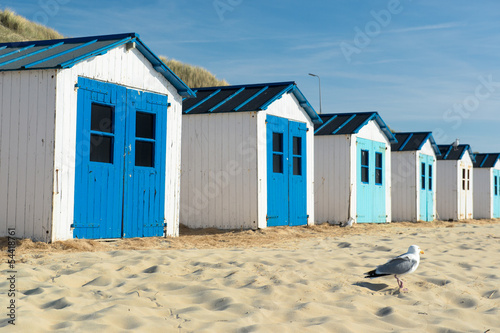 Board z aluminiowym obramowaniem Niebieskie plażowe chaty