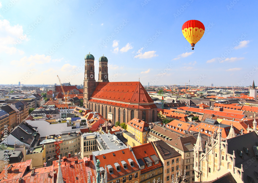 The aerial view of Munich city center - obrazy, fototapety, plakaty 