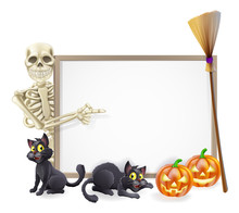 Skeleton Halloween Sign