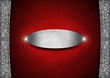 © Alberto Masnovo - Red and Silver Floral Background with Metal Plate