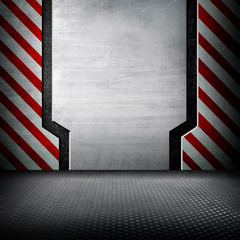 Sticker - metal interior with warning stripes