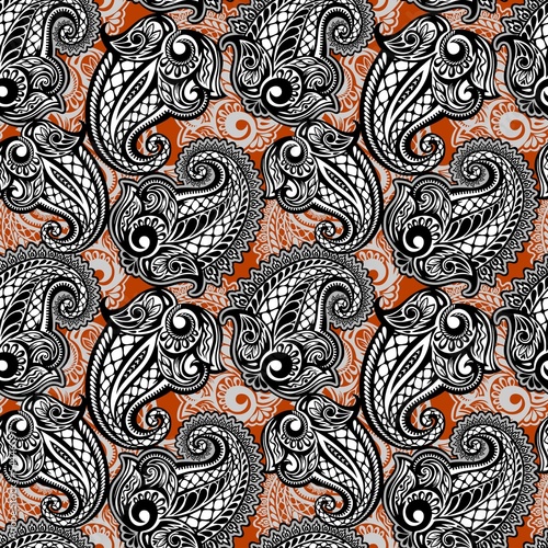 Tapeta ścienna Paisley bez szwu wzór koronki