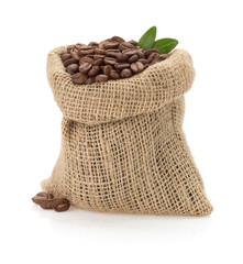 Wall Mural - coffee beans on white background