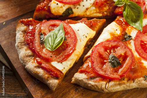 Naklejka samoprzylepna Ekologiczna margarita pizza domowej roboty