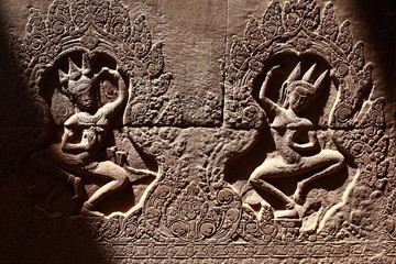 Wall Mural - Apsara bas-relief