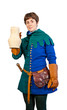 © joymsk - Happy woman in medieval dress holding a jug
