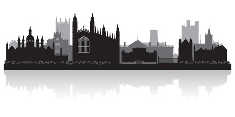 Wall Mural - Cambridge city skyline silhouette vector illustration