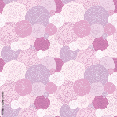 Plakat na zamówienie Seamless pattern from the drawn pink roses