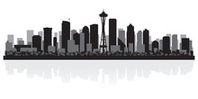 Seattle City Skyline Silhouette