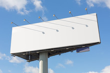 Advertising Billboard On A Background Of Blue Sky