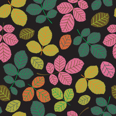 Seamless pattern with leaf, abstract leaf texture, endless backg