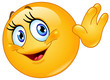 © Yael Weiss - Female emoticon waving hello