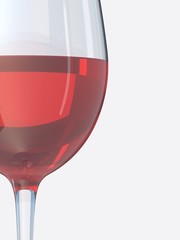 Glass of red wine on a white background