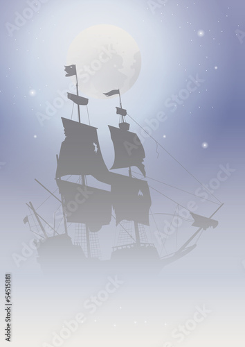 treasure island galleon night