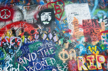 Colorful John Lennon Wall In Prague