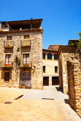 Old picturesque houses in european town