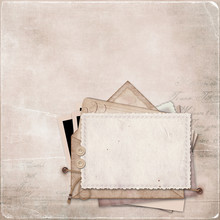 Vintage Background With A Stack Of Old Postcards And Letters
