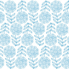 Abstract floral background, summer theme seamless pattern, vecto