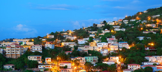 Wall Mural - St Thomas mountain view in early morning