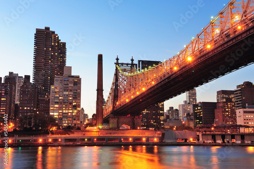 Plakat na papierze fotorealistycznym Most queensboro i manhattan