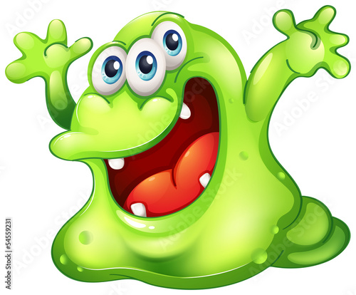 Plakat na zamówienie A green slime monster