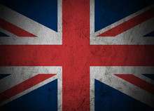Great Britain Flag On Grunge Background.