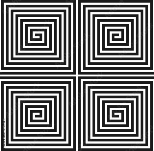 Board z aluminiowym obramowaniem Spiralna kwadratowa tekstura. 