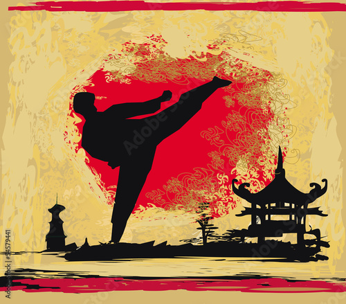 Fotoboard na płycie Tło grunge karate