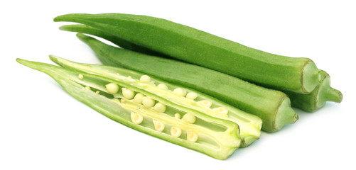 Sticker - Okra on white background