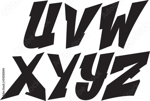 Board z aluminiowym obramowaniem Wektor graffiti czcionki alfabet część 3