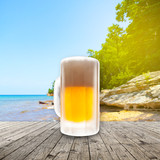 Fototapeta  - Fresh cold beer given in chilled pint