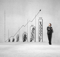 Wall Mural - businessman and drawing chart