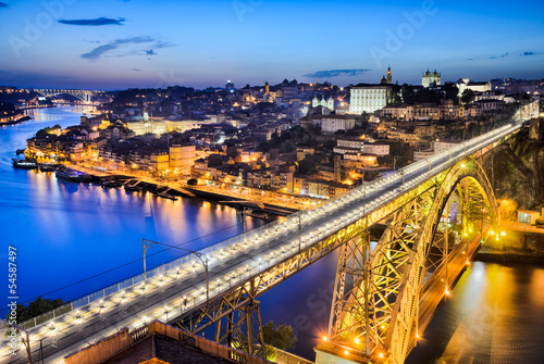 Board z aluminiowym obramowaniem Porto z mostem dom luiz, portugalia
