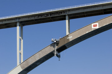 Renewing arch of Krk bridge in Croatia