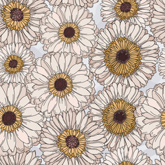 Hand drawn floral seamless pattern