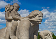Sculptures In Vigeland Park Oslo Norway