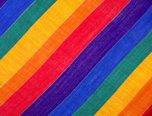 Rainbow Fabric Diagonal Stripes